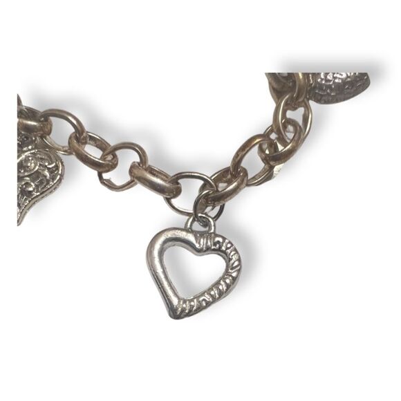 ⭐️3/$25⭐️ Silver Hearts And Love Charm Bracelet - Picture 3 of 5